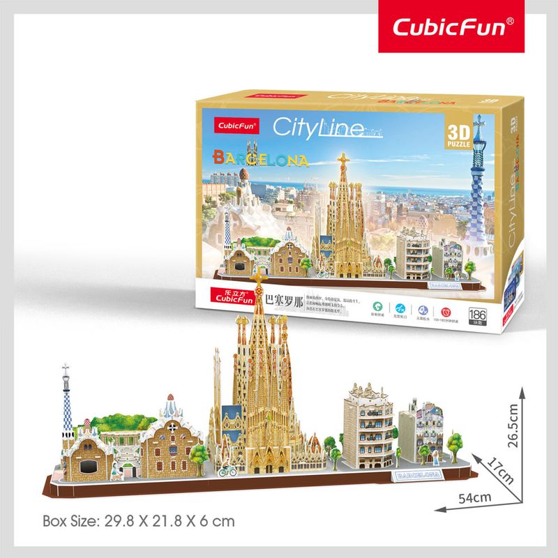 Rompecabezas-3D-Barcelona-City-Line