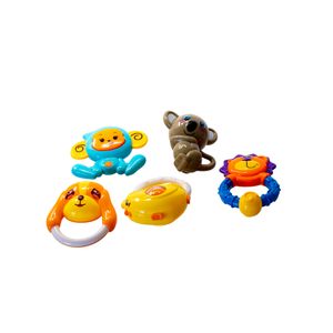 Set de Sonajeros de Animales X 6 diseños variados y colores alegres, de fácil agarre para el bebé - Monkey Market