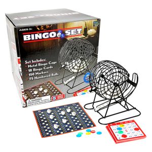 Juego de mesa Bingo Monkey Brands con balotera metálica