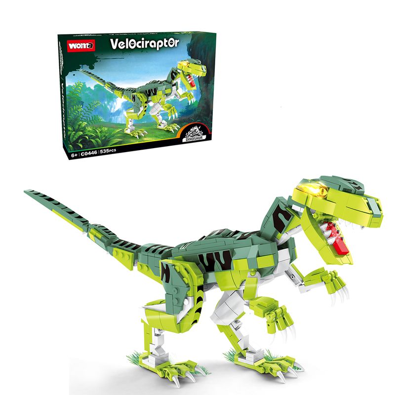 Bloques-armatodo-para-ninos-por-535-piezas-modelo-Dinosaurio-velociraptor