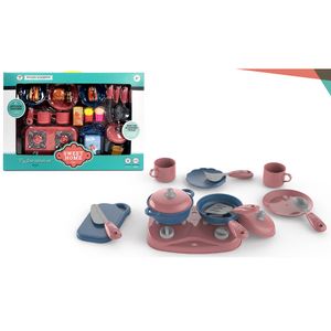 Kit de cocina de juguete para niños con estufa de plastico