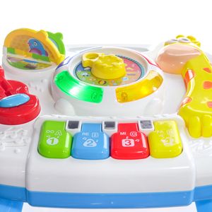 Mesa de actividades para bebés con piano, luces y botones interacticos