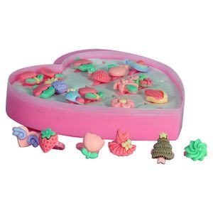 Anillos De Juguete Para Niñas En Cajita De Corazón