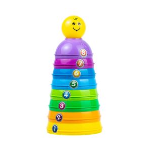 Set De 10 Tazas Apilables Con Bolita Sonajero