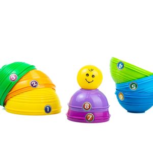 Set De 10 Tazas Apilables Con Bolita Sonajero