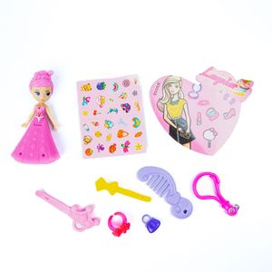 Cartera De Corazón Con Muñeca Llavero Y Accesorios