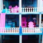 Casa-De-Muñecas-De-3-Pisos-Y--Altillo-Azul-Extra-Grande