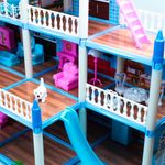 Casa-De-Muñecas-De-3-Pisos-Y--Altillo-Azul-Extra-Grande