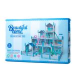 Casa-De-Muñecas-De-3-Pisos-Y--Altillo-Azul-Extra-Grande
