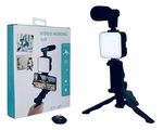 Kit-Para-Streaming-Vlogs-Tripode-Luz-Microfon-Palo-Selfies-Color-Negro