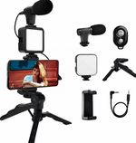 Kit-Para-Streaming-Vlogs-Tripode-Luz-Microfon-Palo-Selfies-Color-Negro